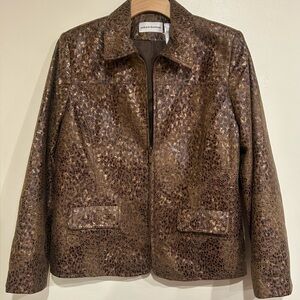 VTG Y2K 90s Alfred Dunner Animal Print Lightweight Jacket Size 8 Mob Wife